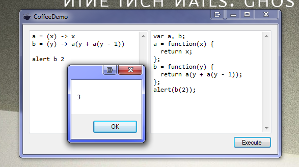 CoffeeDemo – A Simple Demo of IronJS, using CoffeeScript | Technical Taco